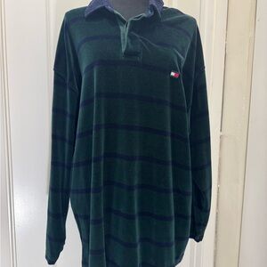 Tommy Hilfiger Green and Blue Casual Button Down Shirt